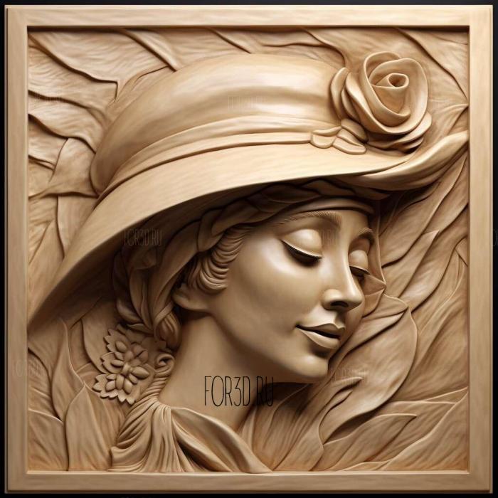 Madame Chapeau 4 stl model for CNC